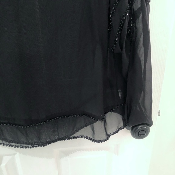 BIRD BY JUICY COUTURE Sheer Beaded Cut Out Blouse - Picture 6 of 6